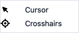 View > Cursor Style submenu showing Cursor and Crosshairs options
